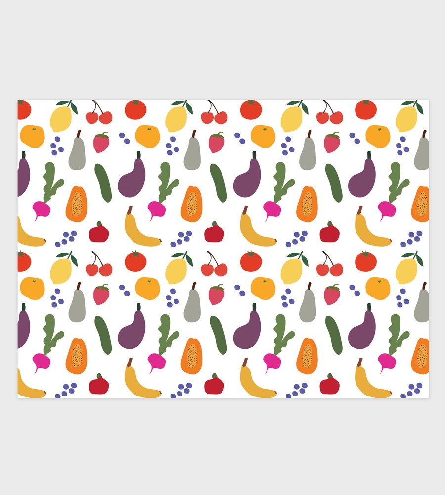 Father Rabbit Stationery | Wrapping Sheet | Colourful Fruit