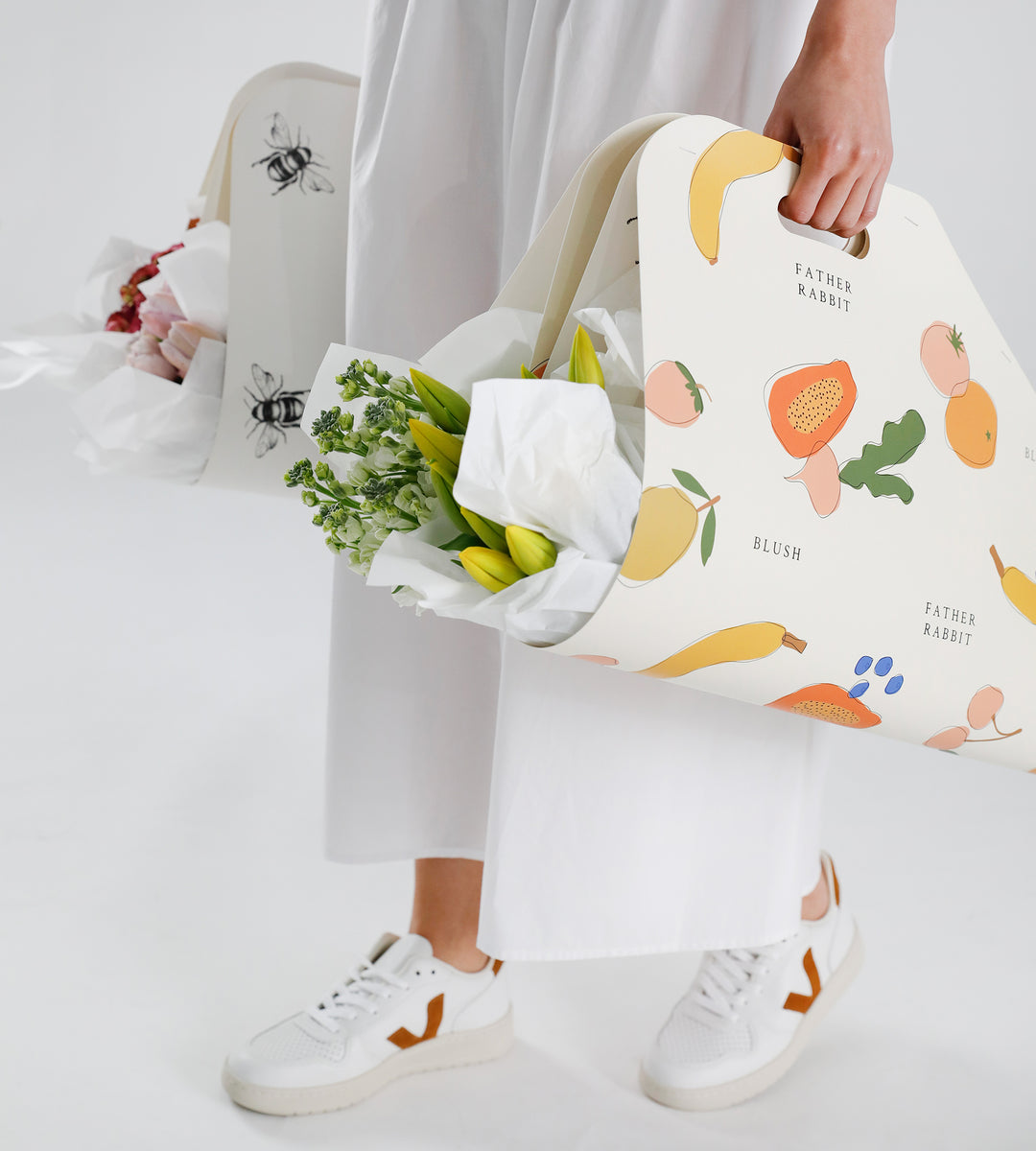 Father Rabbit x Blush | Seasonal Blooms Carrier