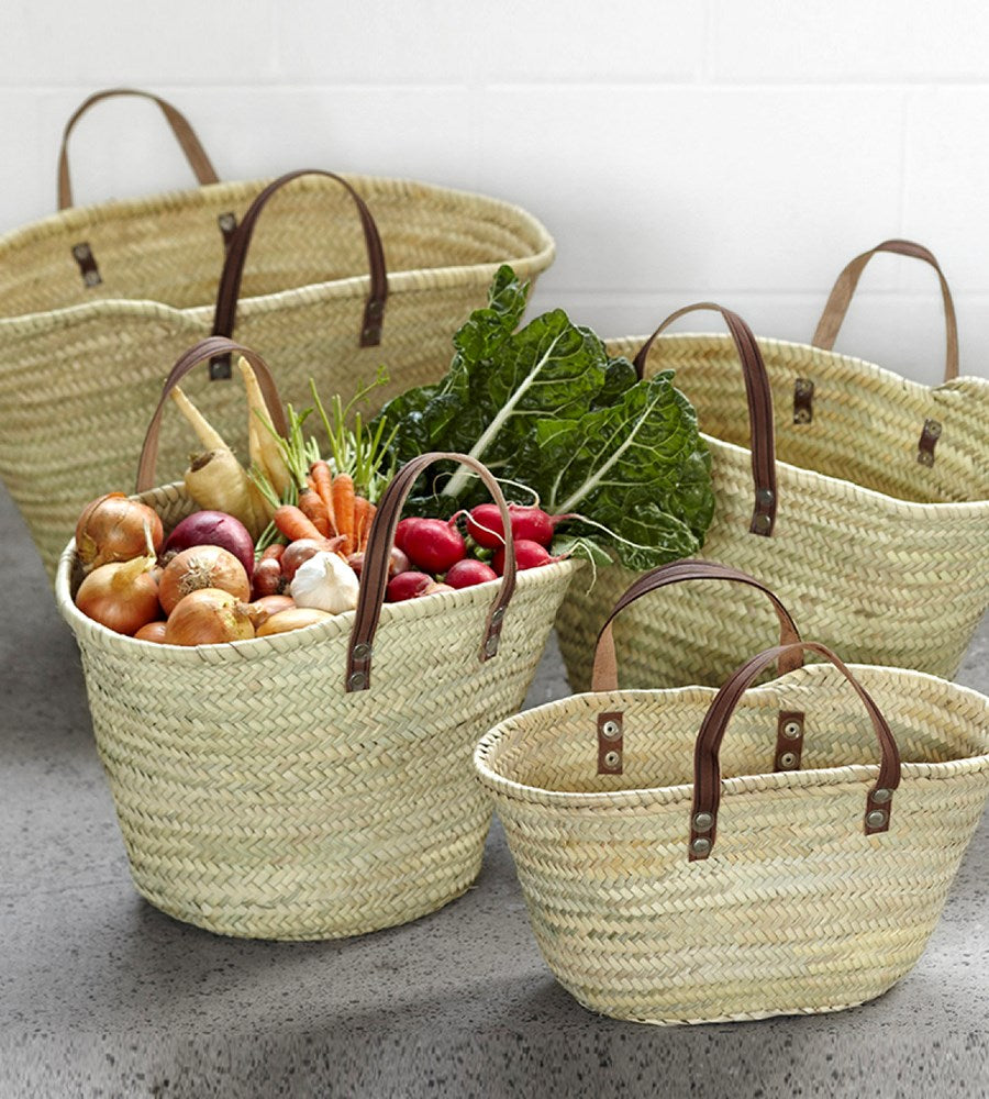 The Parisienne | French Market Basket with Flat Handle | Large