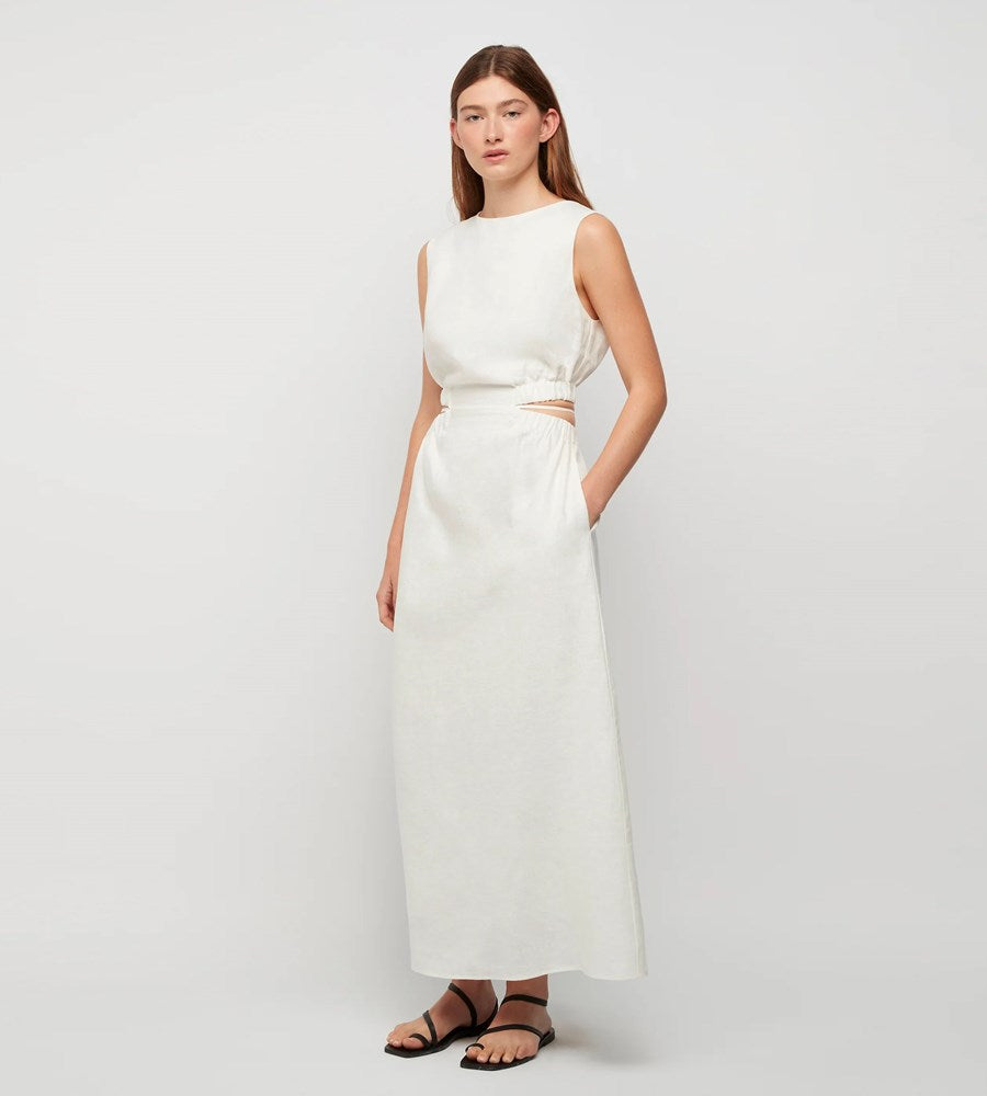 Friend of Audrey | Lya Linen Tie Dress | White