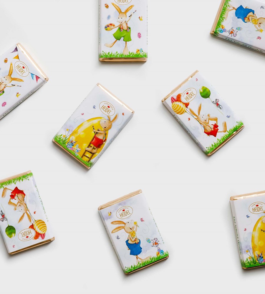 Heidel | Easter Greetings Mini Milk Chocolate Bar Assorted Designs | 10g