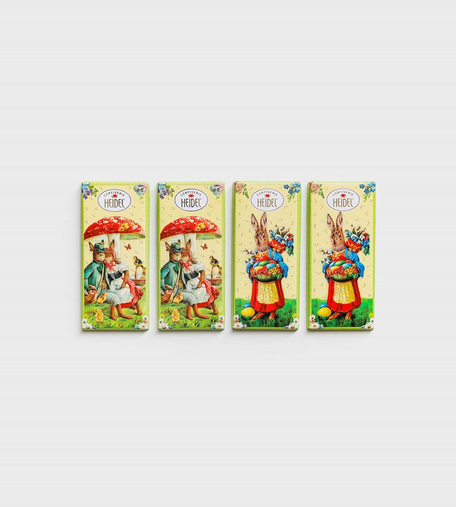 Heidel | Easter Nostalgia Tin Box Containing 4 Milk Chocolate Bars | 120g
