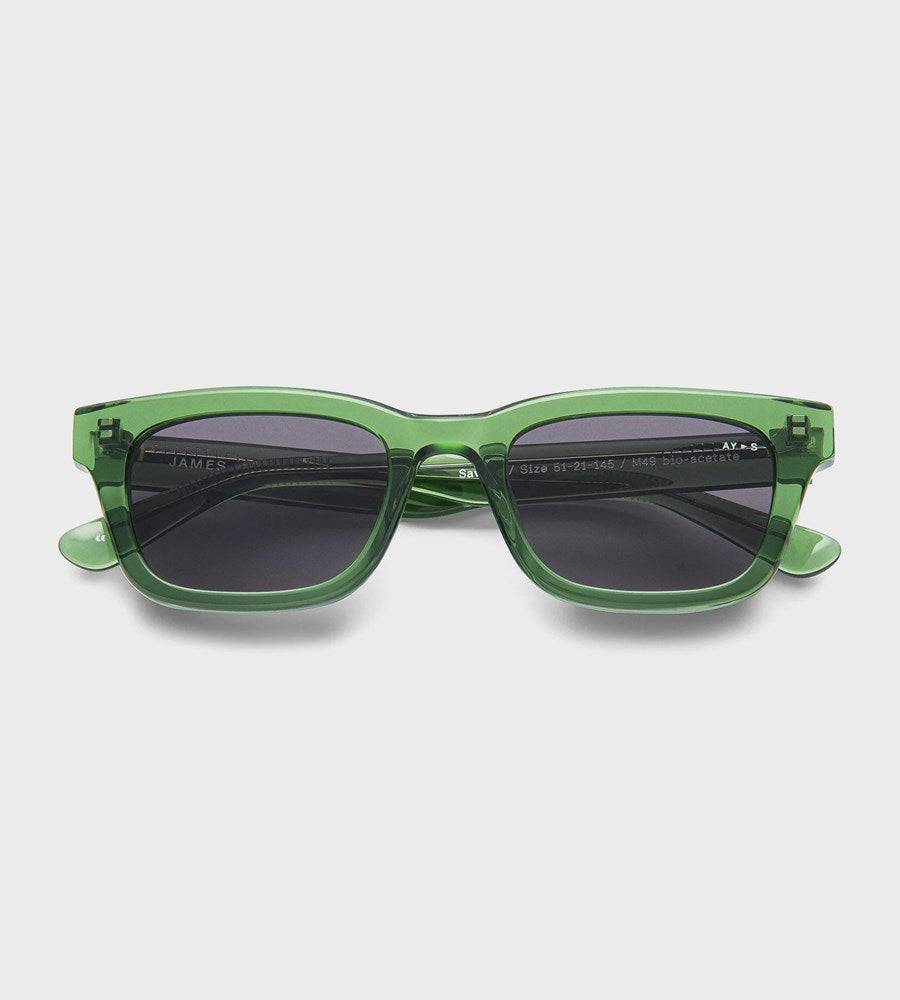 James Ay | Savage Sunglasses | Transparent Forest Green