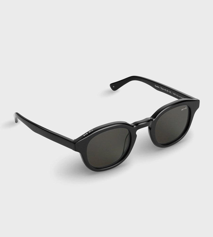 James Ay | Suede Sunglasses | Black