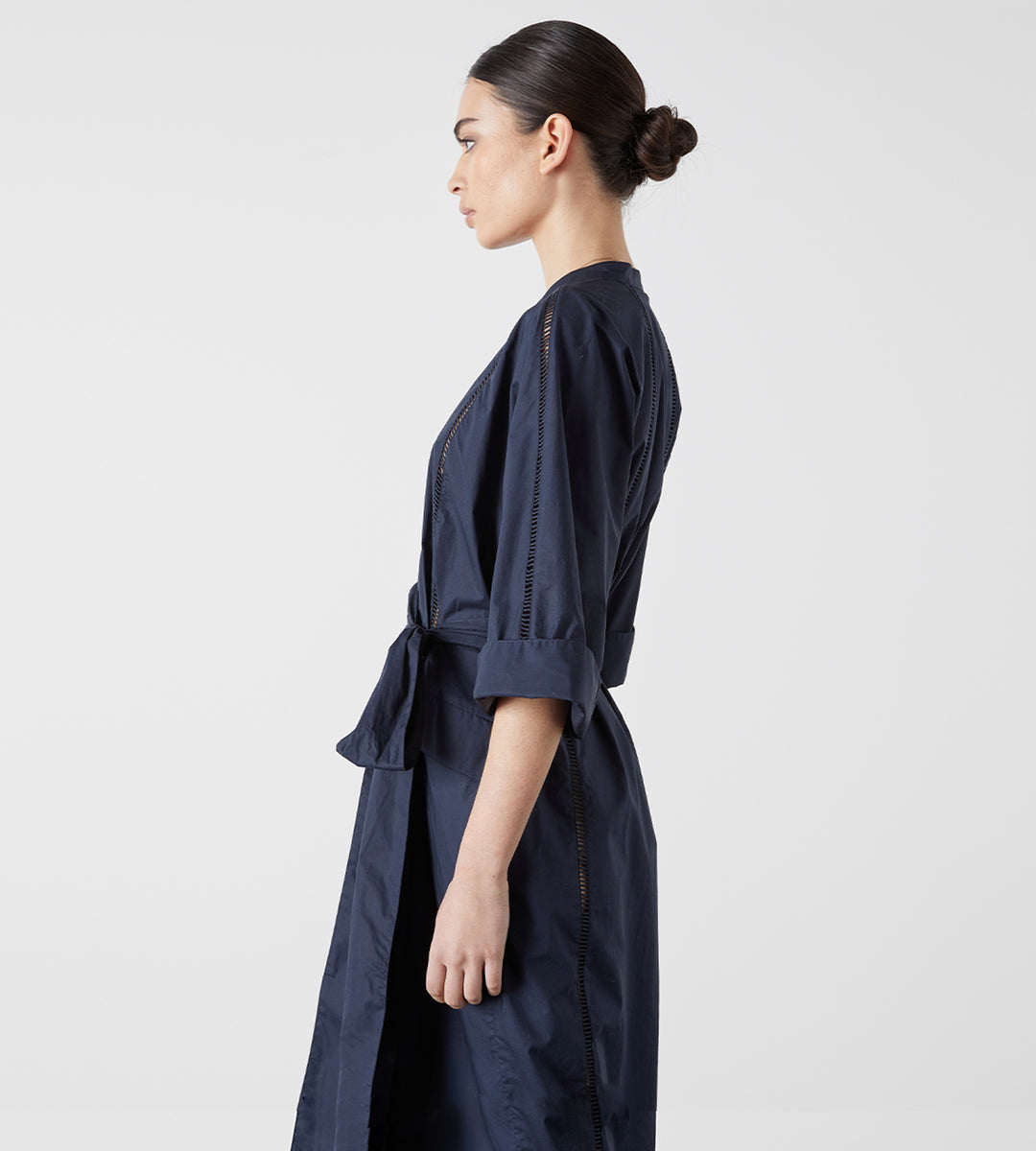 Joslin | Amelia Organic Cotton Maxi Smock Dress | Navy