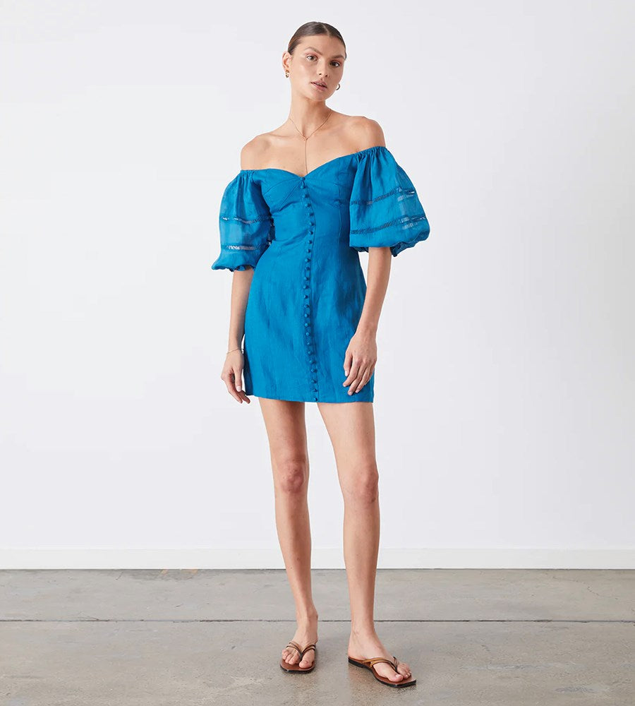 Joslin | Layla Linen Ramie Mini Dress | Adriatic Blue