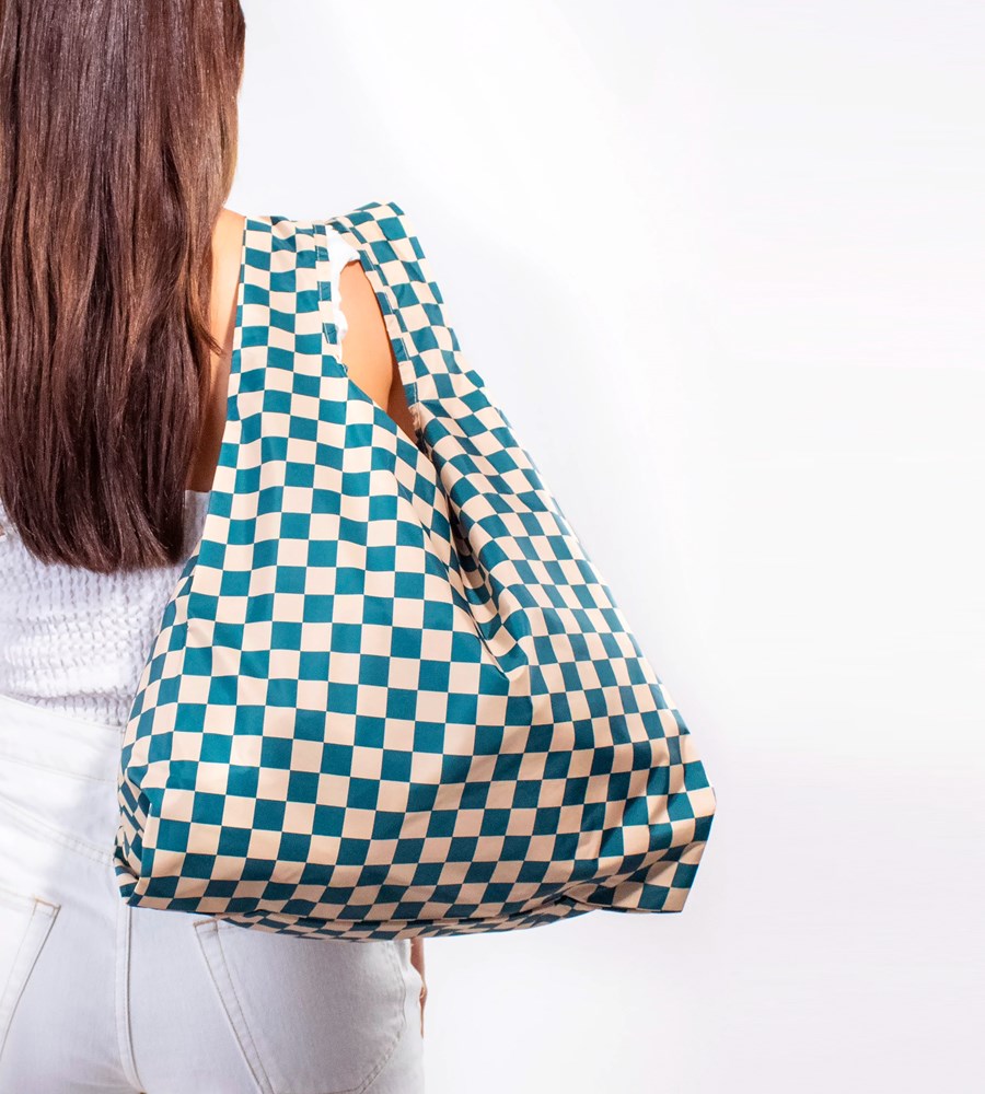 Kind Bag | Reusable Bag Medium | Checkerboard Teal