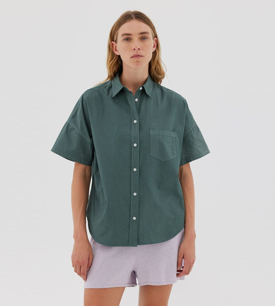 LMND | Chiara Classic Short Sleeve Shirt | Green
