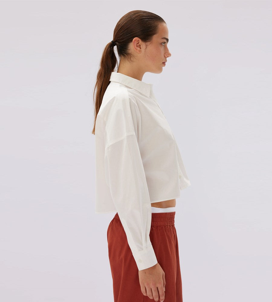 LMND | Chiara Cropped Shirt | White