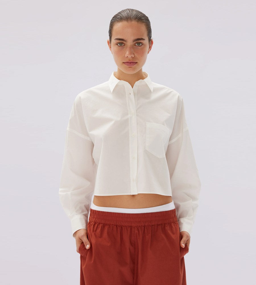 LMND | Chiara Cropped Shirt | White