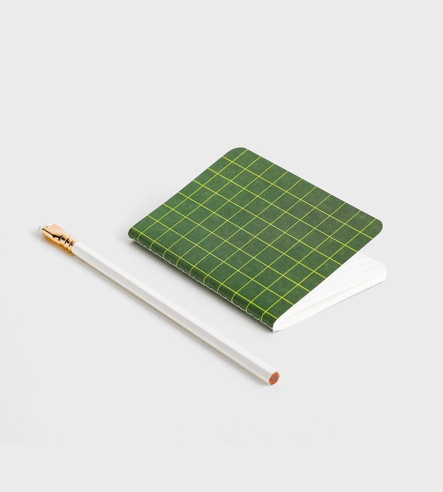 Lettuce | B7 Pocket Notebook | Green Grid