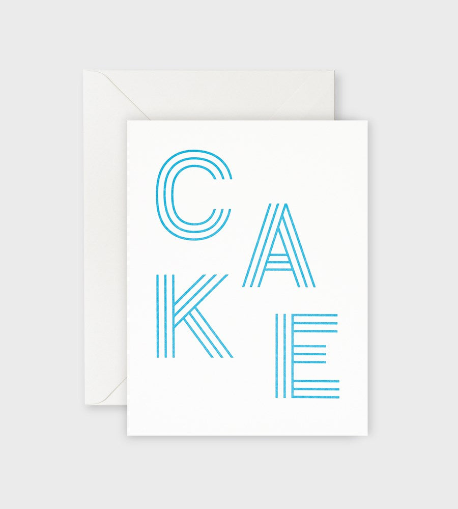 Lettuce | Card | Cake Blue Stripe Letters