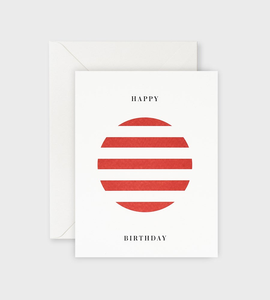 Lettuce | Card | Happy Birthday Red Stripe Circle