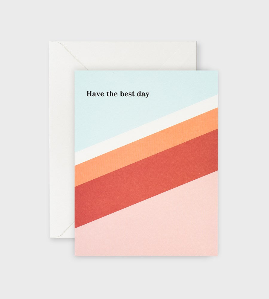 Lettuce | Card | Have the Best Day Red + Orange Stripe
