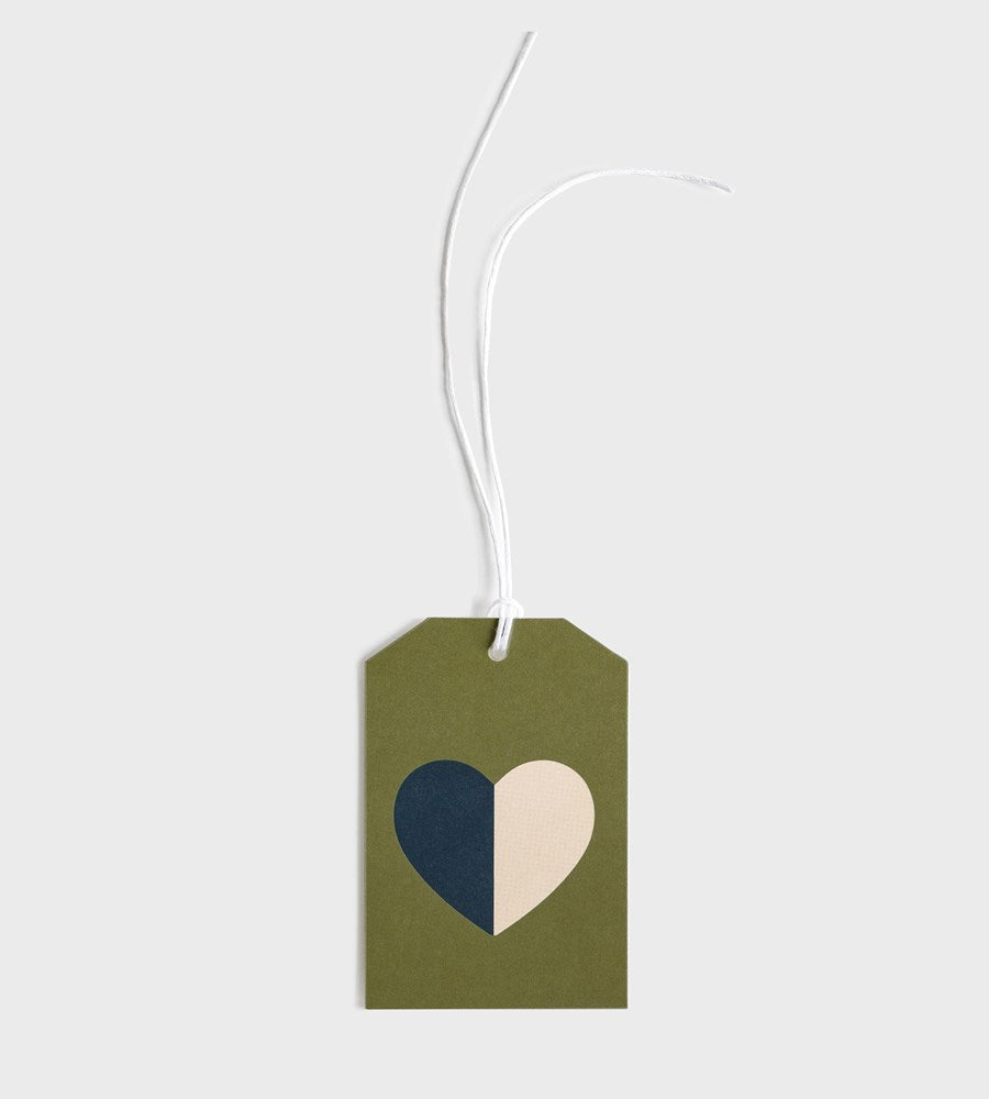 Lettuce | Gift Tag | Half & Half Heart Olive