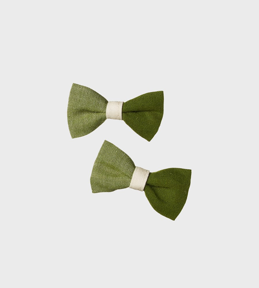 Nature Baby | Bow Hair Clips 2 Pack | Jungle Check