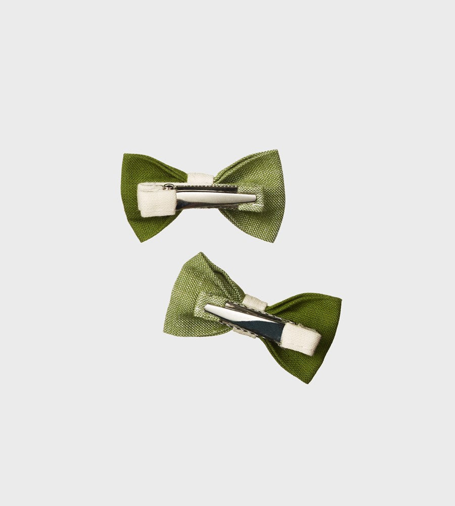 Nature Baby | Bow Hair Clips 2 Pack | Jungle Check