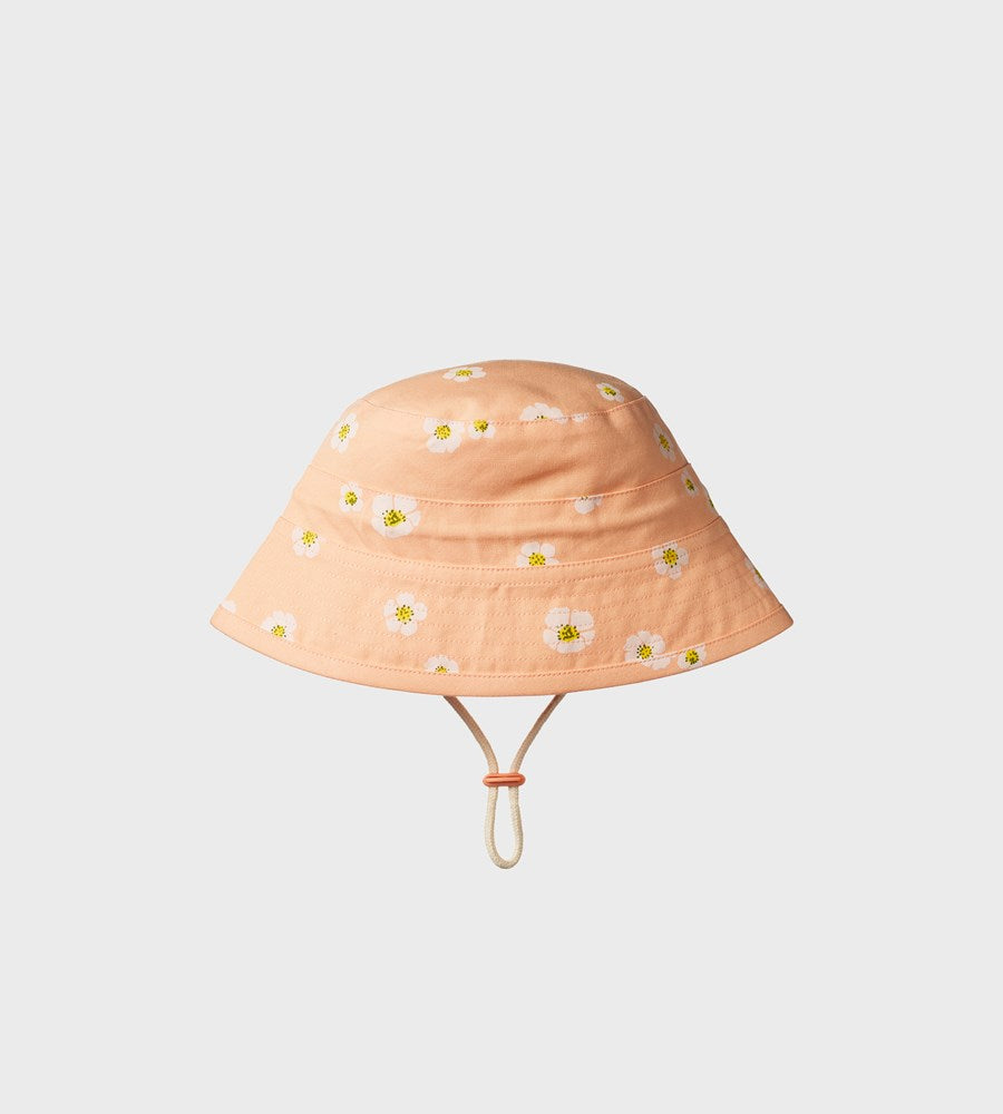 Nature Baby | Bucket Sunhat | Strawberry Flower Peach Print
