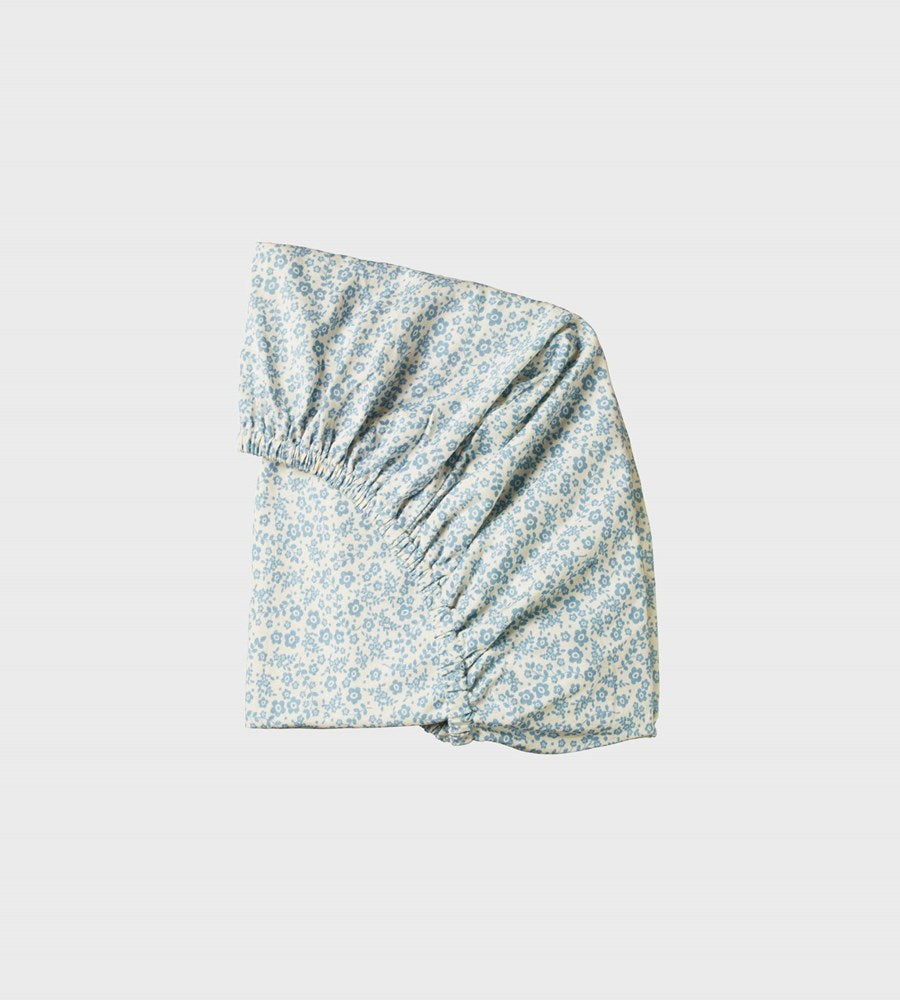 Nature Baby | Jersey Fitted Sheet | Daisy Belle Blue Print