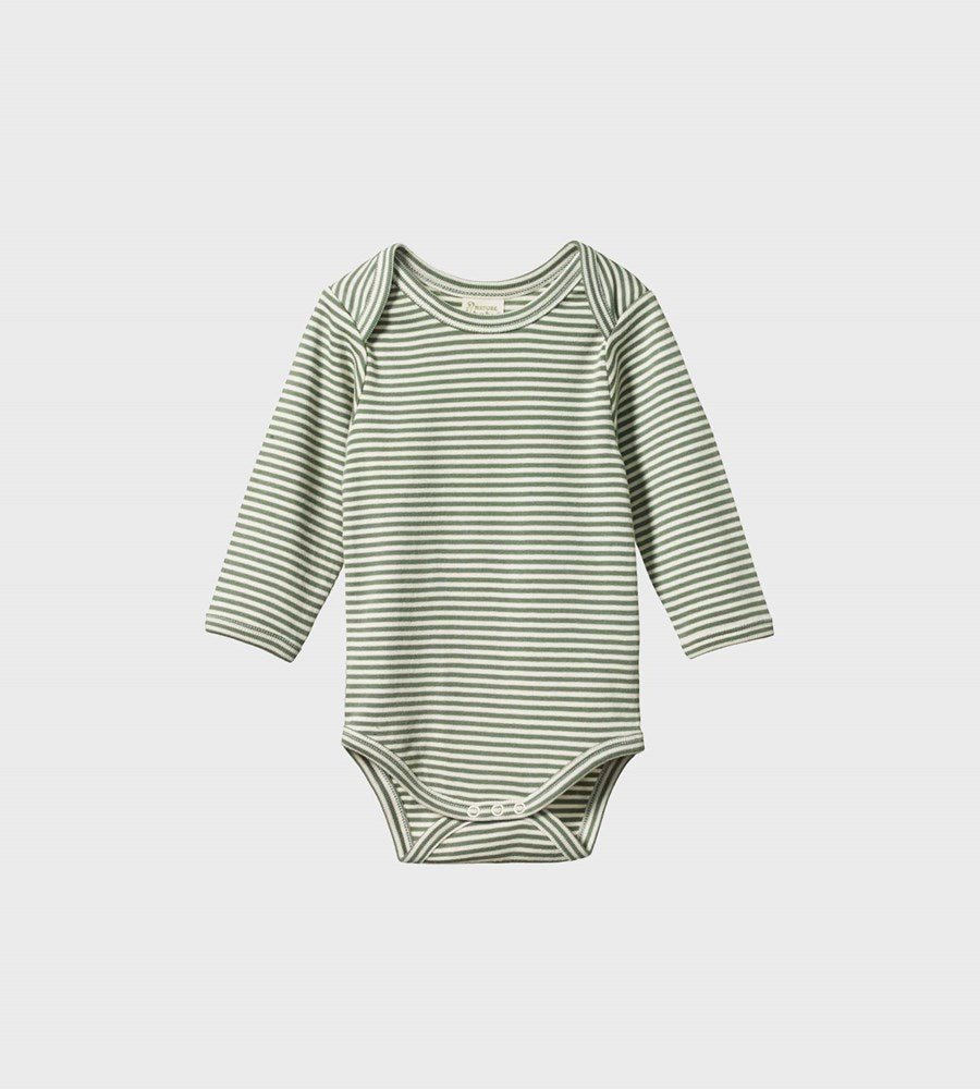Nature Baby | Long Sleeve Bodysuit | Nettle Stripe
