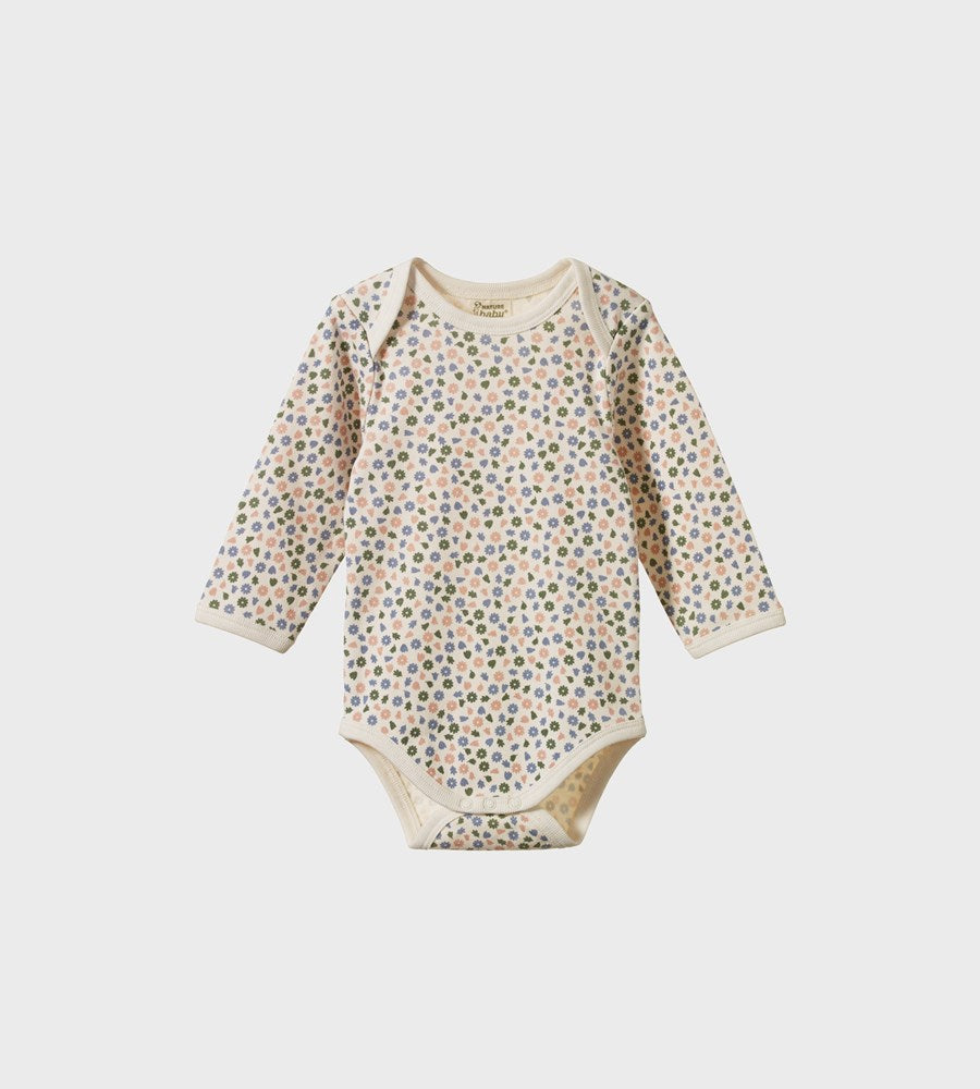 Nature Baby | Long Sleeve Bodysuit | Chamomile Blooms Print