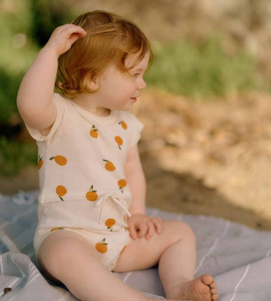 Nature Baby | Lottie Suit | Orange Blossom Print