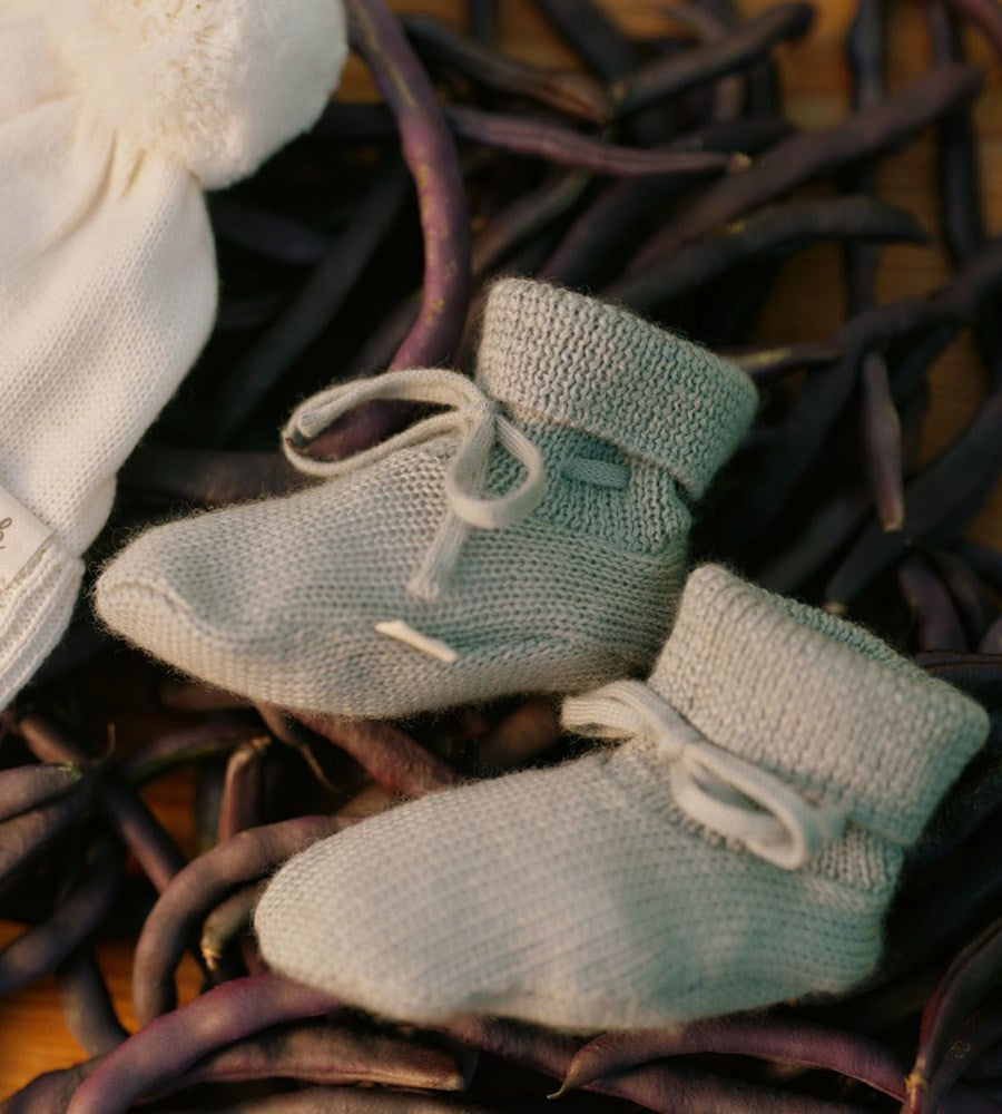 Nature Baby Merino Knit Booties Sage