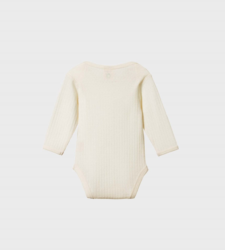 Nature Baby | Mer Ess Long Sleeve Bodysuit Pointelle | Natural
