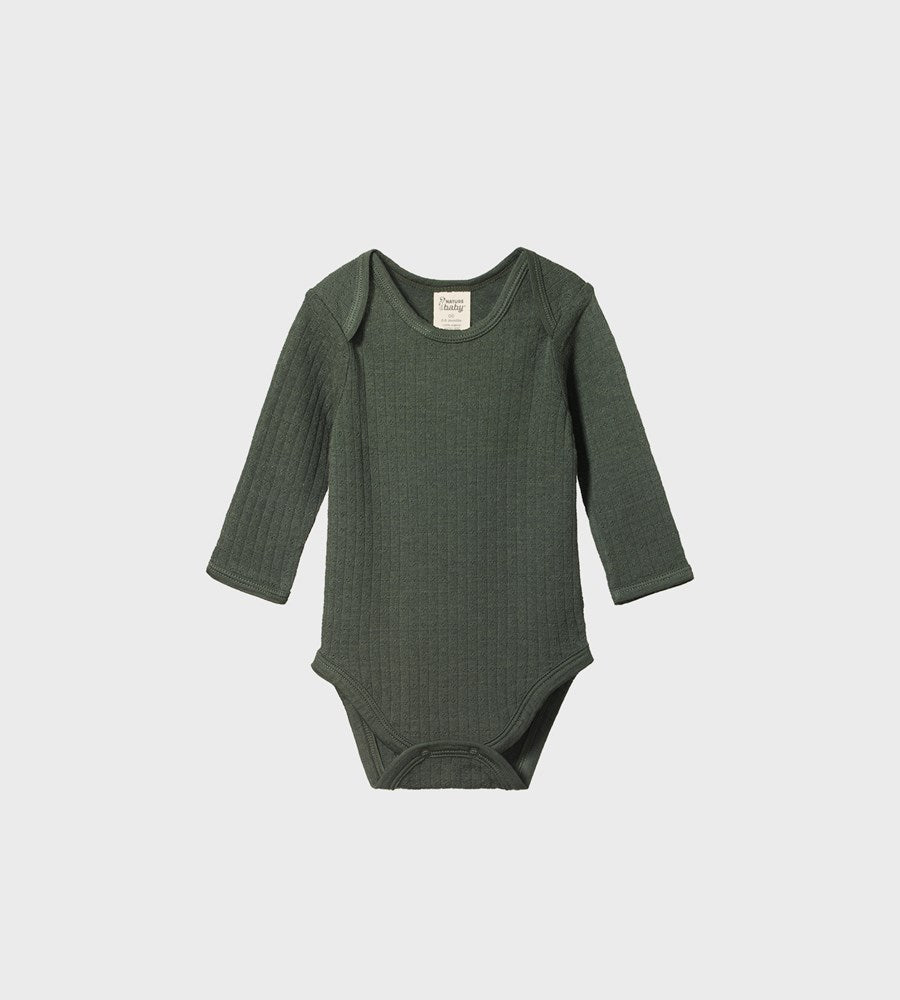 Nature Baby L/S Bodysuit Pointelle Thyme