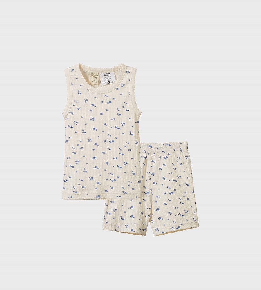 Nature Baby | Pointelle Singlet Pyjama Set | Daisy Print