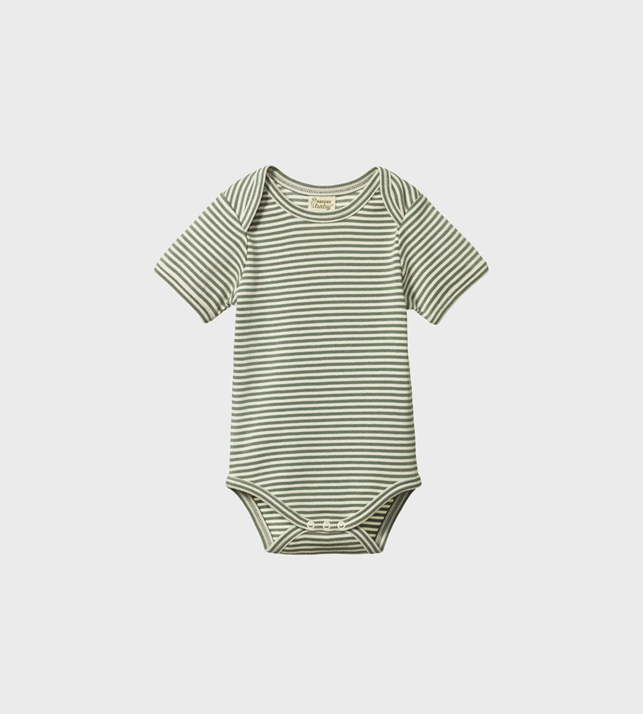 Nature Baby | Short Sleeve Bodysuit | Nettle Stripe