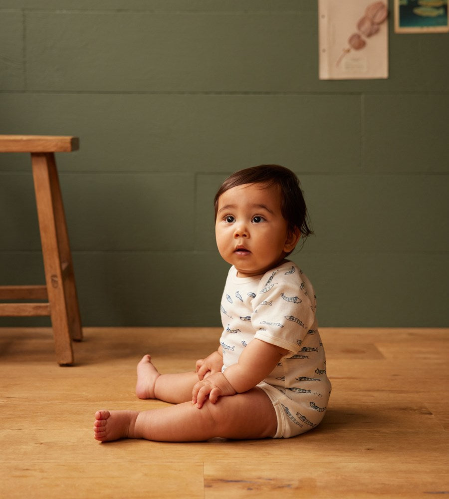 Nature Baby | Short Sleeve Bodysuit | South Seas Print