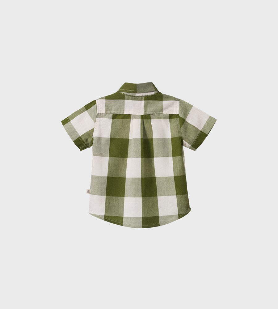 Nature Baby | Short Sleeve Ira Button Up | Jungle Check