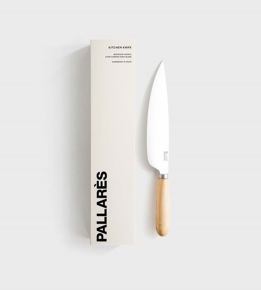 Pallares | Box Wood Handle Knife | 22cm Carbon Steel Blade
