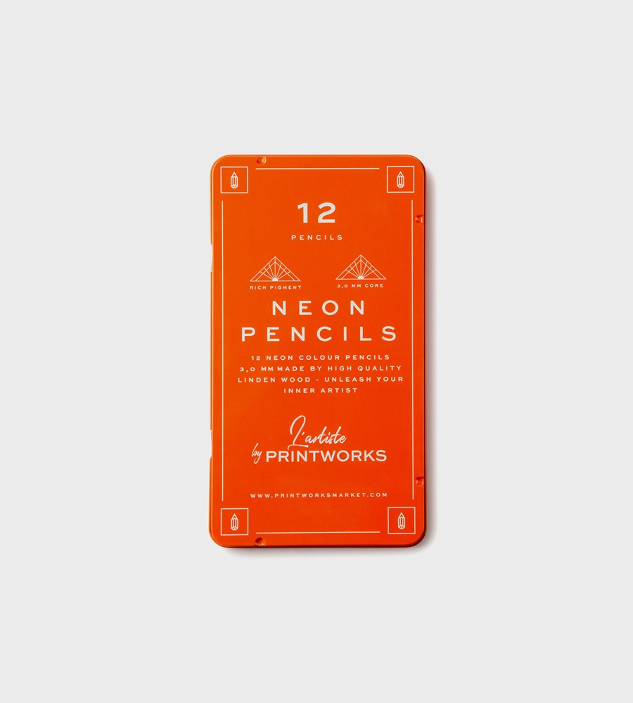 Printworks | Colour Pencils Set Of 12 | Neon
