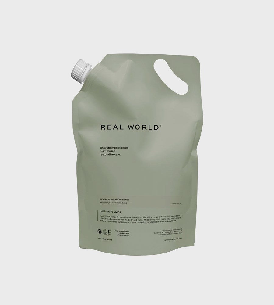 Real World | Revive Body Wash | Horopito, Cucumber & Mint | Refill