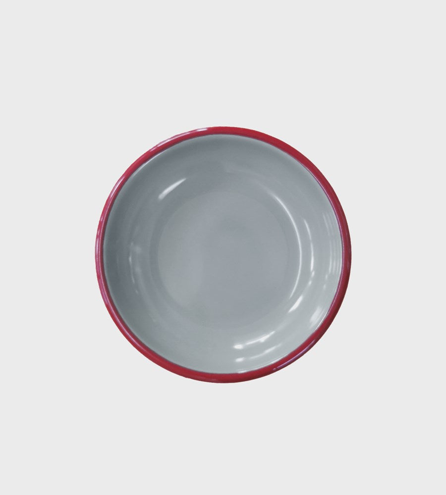 Red and Grey Enamel | Service Plate | 20cm