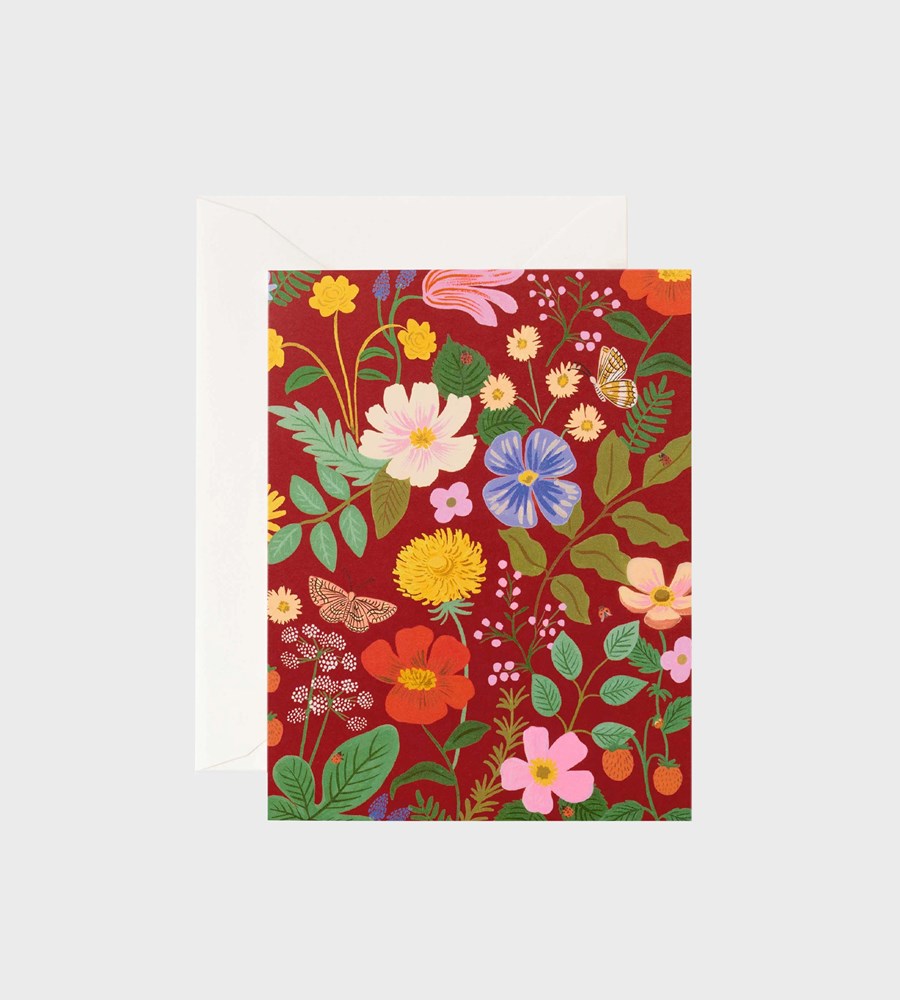 Rifle Paper Co | Single Card | Strawberry Fields Red