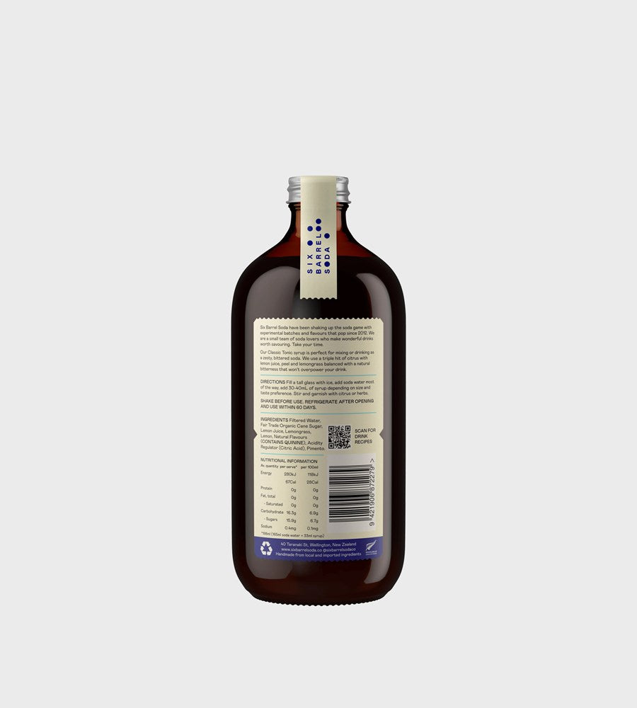 Six Barrel Soda Co. | Soda Syrup | Classic Tonic