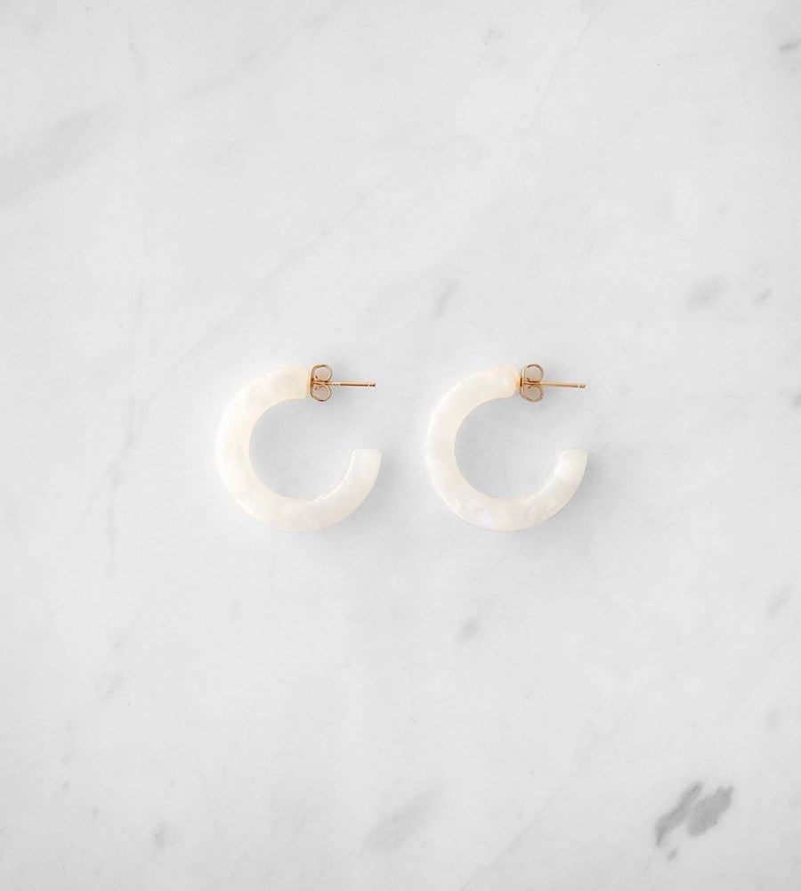 Sophie | Baby Bold Hoops | Pearly