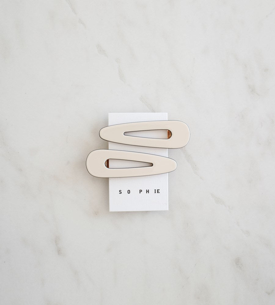 Sophie | Curve Clips (set of two) | Ivory