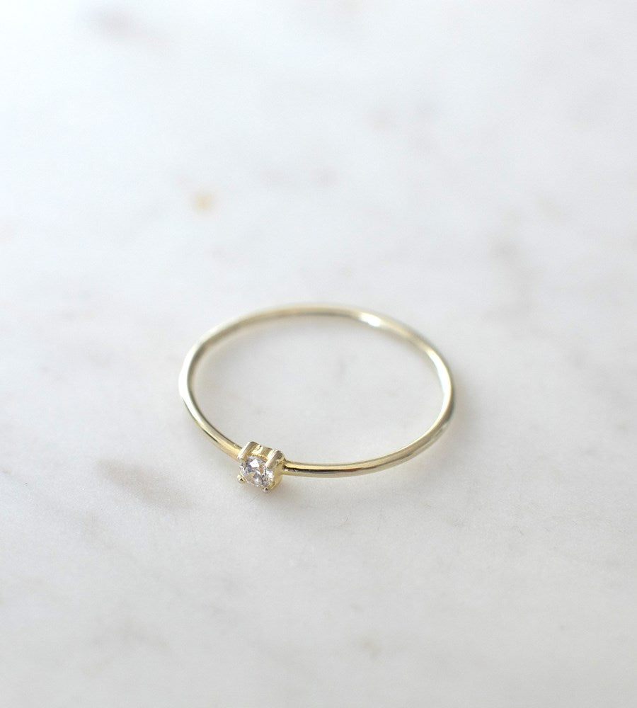Sophie | Mini Rock Ring Clear | Gold