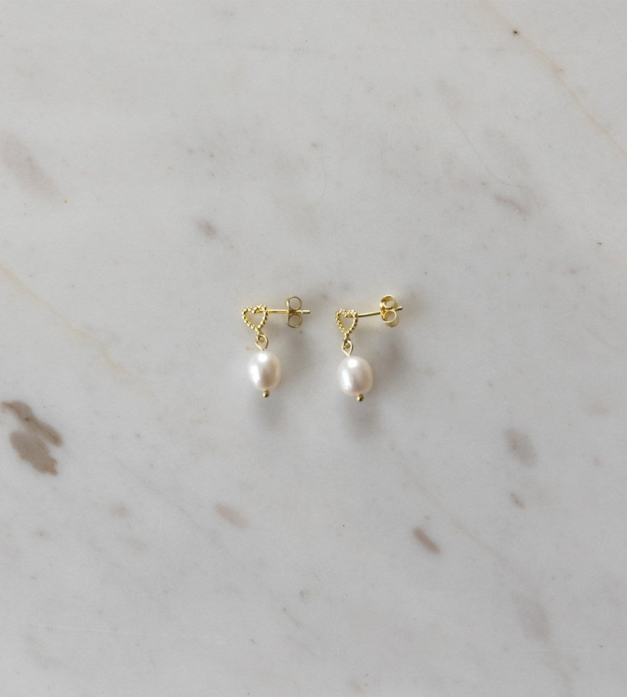Sophie | Pearly Dotty Love Studs | Gold