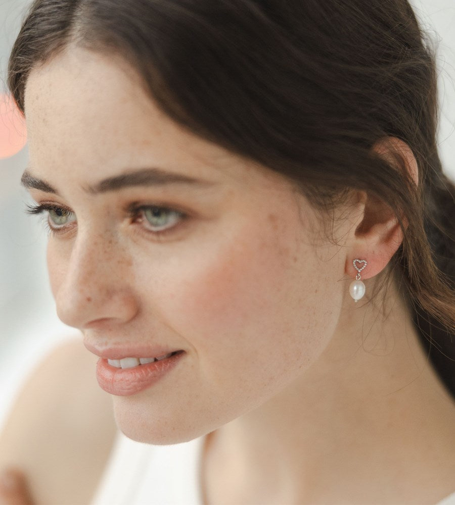 Sophie | Pearly Dotty Love Studs | Silver