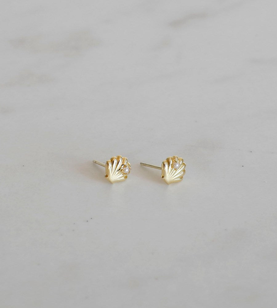 Sophie | She Shell Studs  | Gold