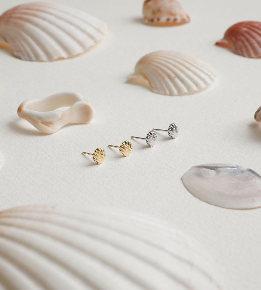 Sophie | She Shell Studs | Silver