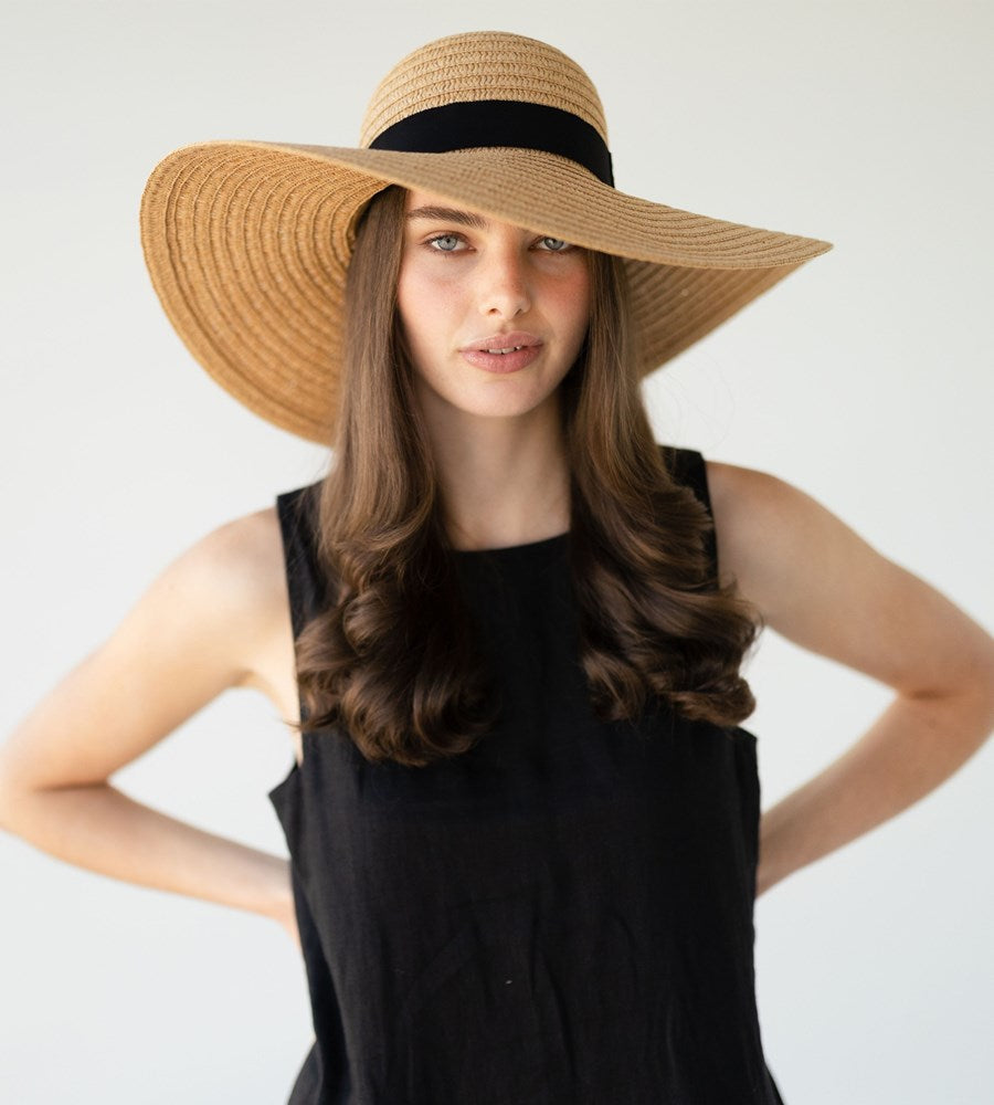 Sophie | So Shady Extra Ribbon Hat | Natural with Black