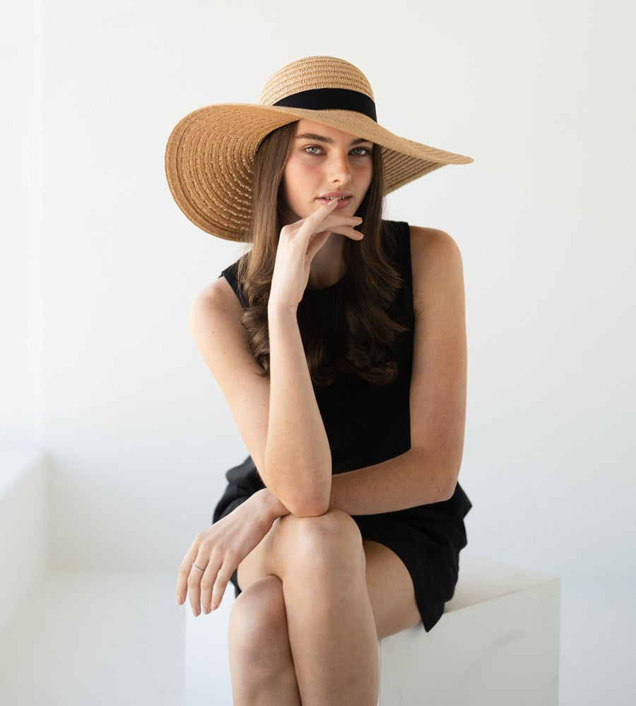 Sophie | So Shady Extra Ribbon Hat | Natural with Black