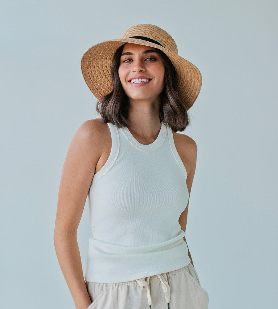 Sophie | So Shady Ribbon Hat | Natural with Black