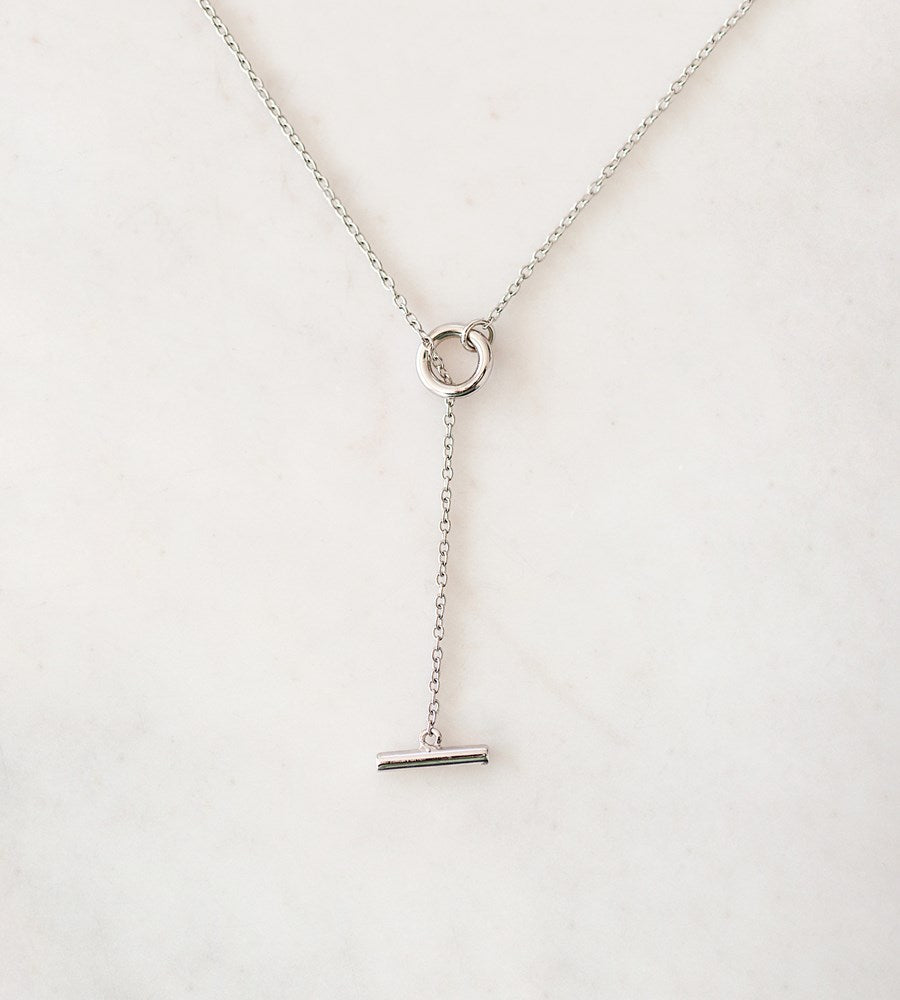 Sophie | Thread Bar Necklace | Silver